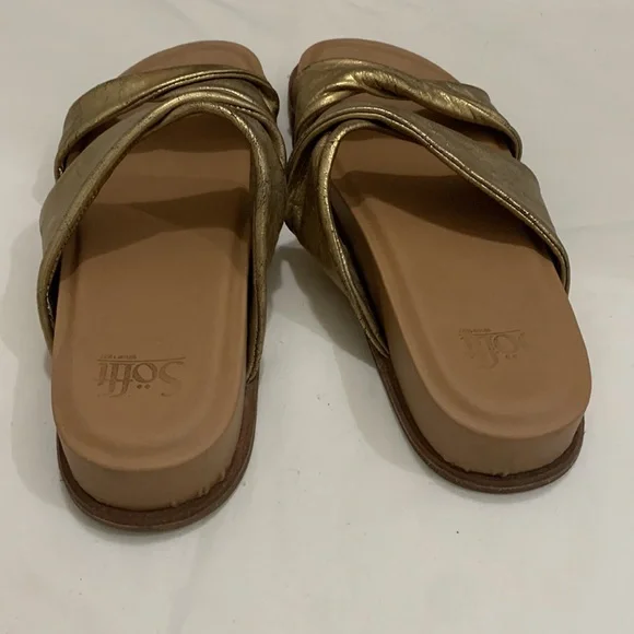 Sofft Ainsworth Slide Sandal Gold Size 7.5 - Picture 7 of 9